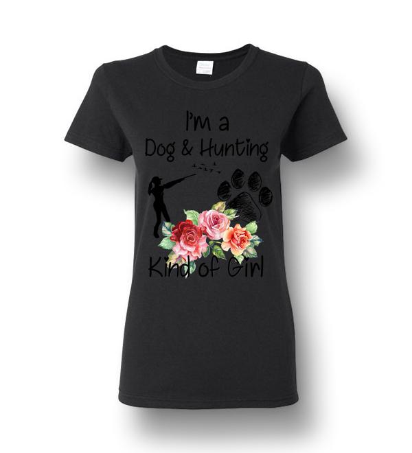 I’m A Dog And Hunting Kind Of Girl Ladies Short-Sleeve