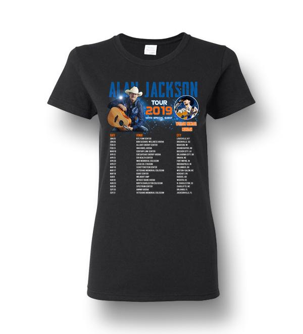 Alan Jackson World tour Schedule Calendar T-Shirt Ladies Short-Sleeve