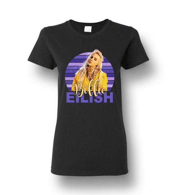 Billie Eilish Lovers Music Gift Awesome Retro Tshirt Ladies Short-Sleeve