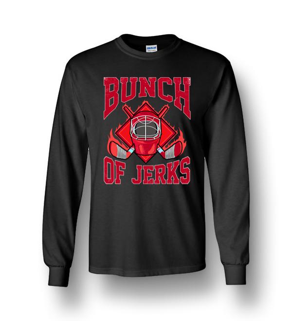 Bunch of Jerks Ice Hockey Jersey Mask red Long Sleeve T-Shirt