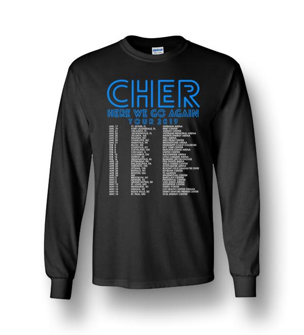 Cher 2019 Gift Goddess Of Pop Music Concert Tour(back) Long Sleeve T-Shirt