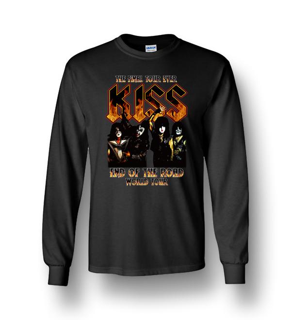Kiss Fire World Rock And Roll Music Gift Tour Band Long Sleeve T-Shirt