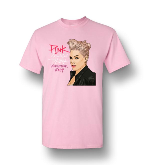 Pink Beautiful Trauma Music world tour 2019 Men Short-Sleeve T-Shirt ...