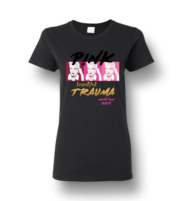 Pink-Shirts Beautiful Music Gift 2019 Trauma Drawing Ladies Short-Sleeve