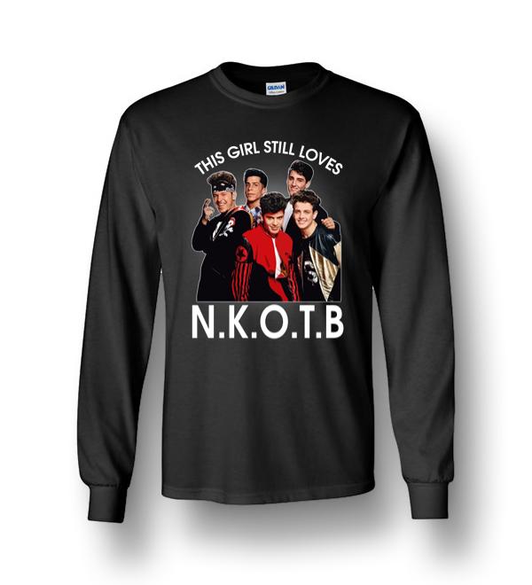 This Girl Loves NKOTB We Love You Mixtape Tour New Kids On The Block Portrait Vintage Big Fans Long Sleeve T-Shirt