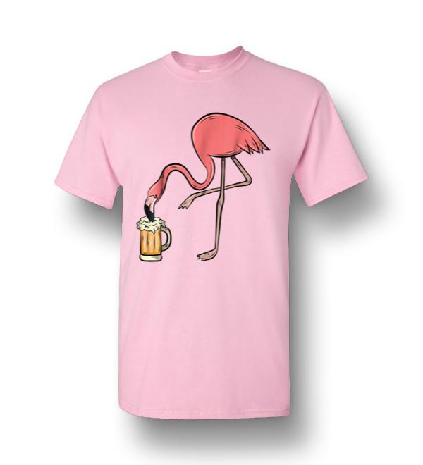 Flamingo Drinking Beer – Pink Flamingo Men Short-Sleeve T-Shirt ...