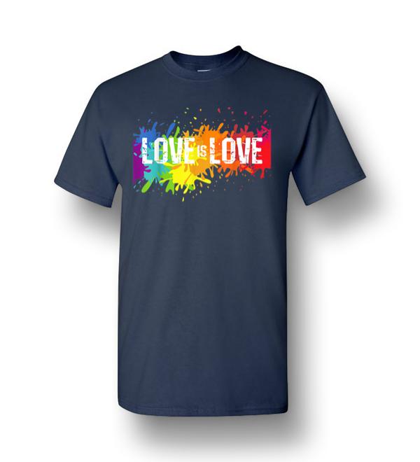 Gay Pride Love Is Love Lgbt Rainbow Flag Colors Splash Men Short Sleeve T Shirt 3983