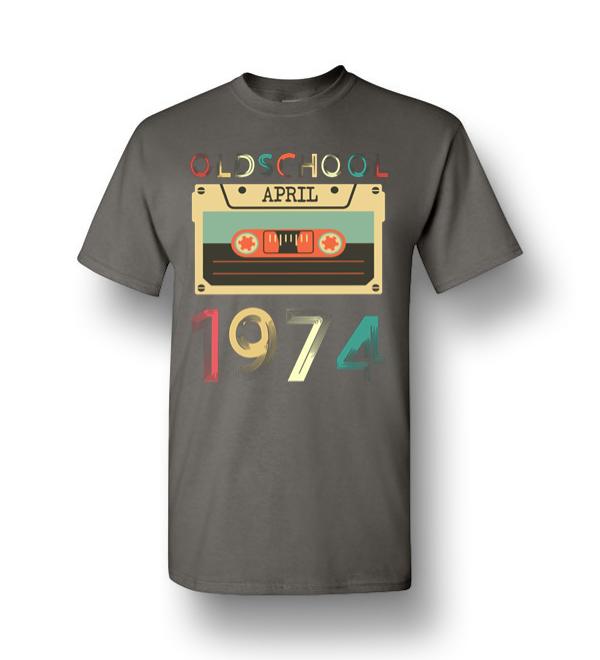 Vintage Cassette Tape Oldschool April 1974 Birthday Men Short-Sleeve T ...