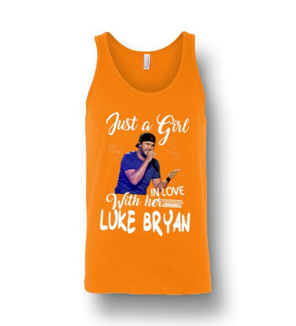 Luke Bryan Just A Girl In Love With Her Canvas Unisex Tank Dreamstees