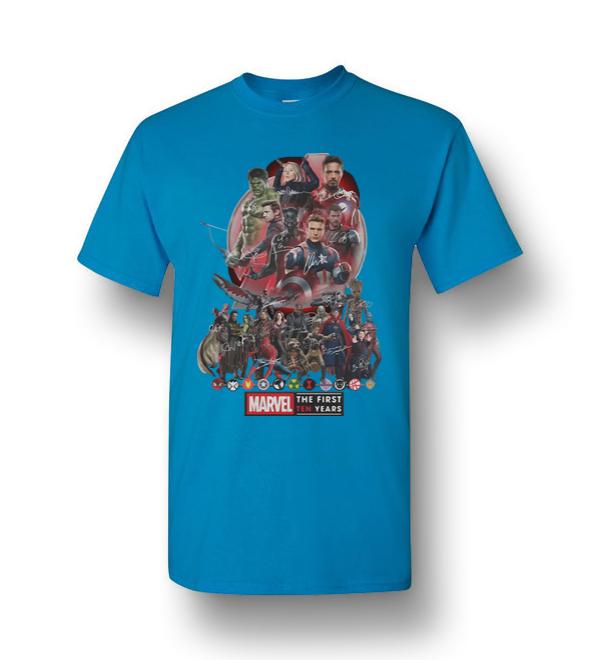 Marvel Avengers Endgame The First Ten Years Men Short-Sleeve T-Shirt ...