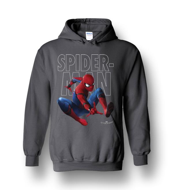 Marvel Spider-man Homecoming Outlined Jump Pose Heavy Blend Hoodie ...