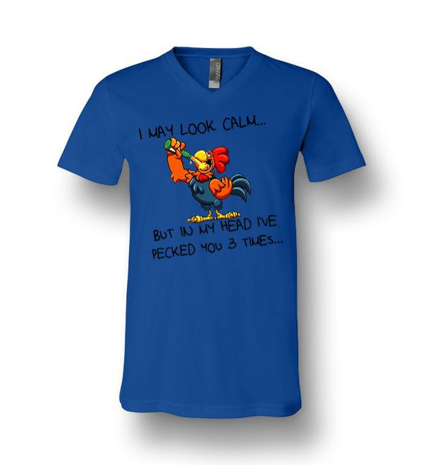 rooster t shirt i may look calm