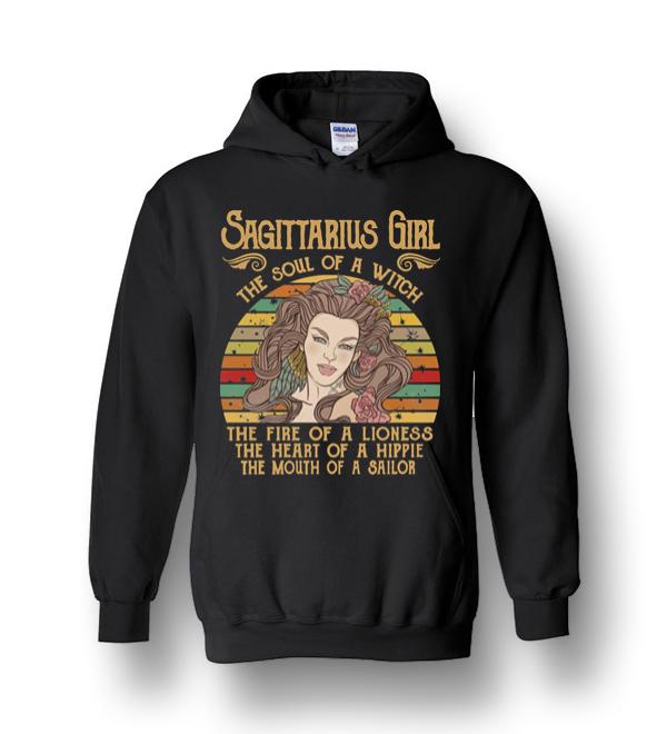 Sagittarius Girl The Soul Of A Witch - Zodiac Pride Vintage Heavy Blend ...