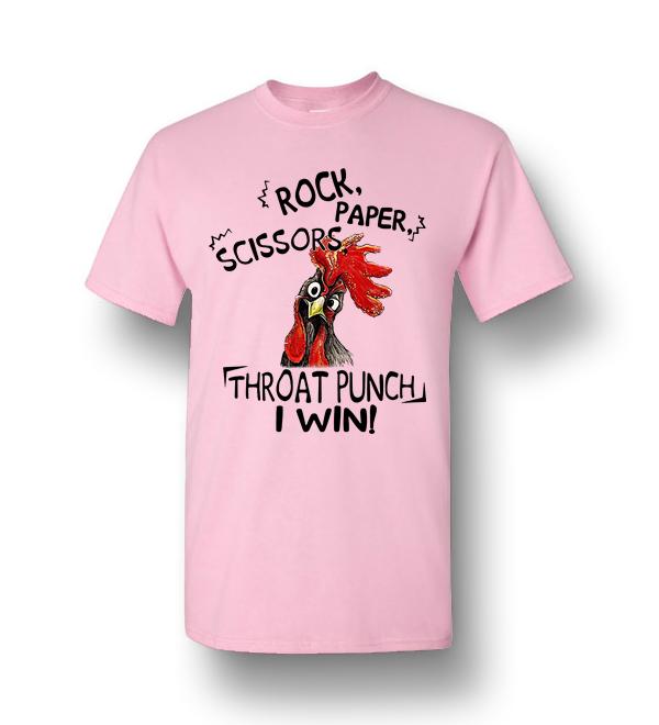 Cock Rock Paper Scissors Throat Punch I Win Men Short Sleeve T Shirt