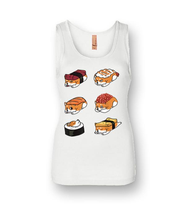 Shiba Inu Japanese Sushi 50 Shades Of Dog Womens Jersey Tank ...