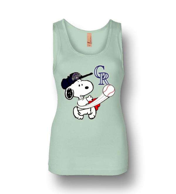 Snoopy Play Baseball For Fan Rockies Team Womens Jersey Tank ...