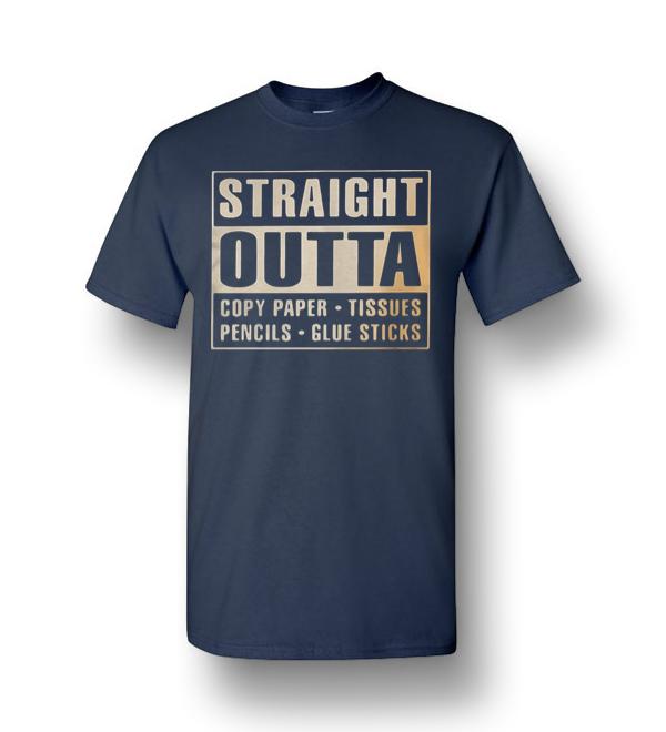 Straight Outta Copy Paper Tissues Pencils Glue Sticks Men Short-Sleeve ...